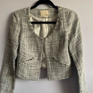 Mustard Seed Cropped Tweed Jacket with Stud Detail